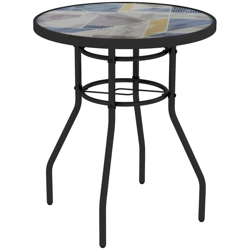 Knauss Round Metal Outdoor Dining Table,Coffee Table,Bistro Table , 60cm cm W 60cm cm D