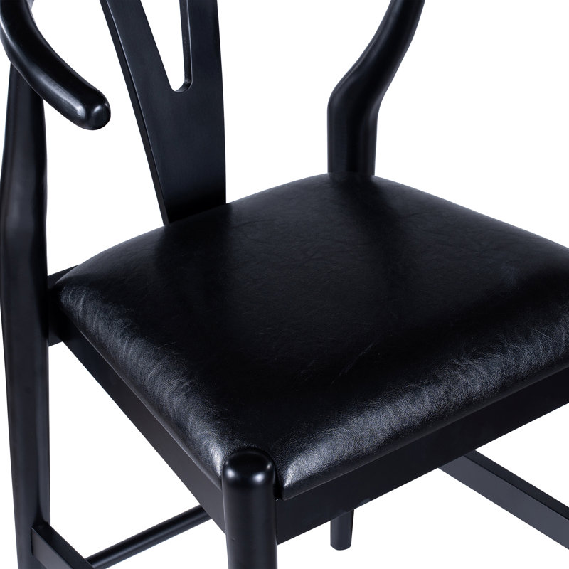 Nareh Bar Height Kitchen Bar Stool - Black Finish, Counter Stool (24" Seat Height)