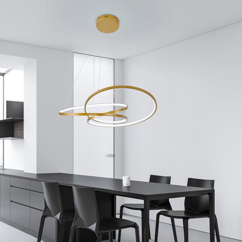 Jeevan 1-Light Dimmable LED Pendant, Gold
