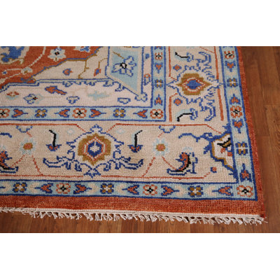 Orange Wool Oushak Indian Area Rug 8x11