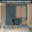 Armoire de salle de bain 2 en 1 avec tablettes réglables et portes à fermeture en douceur, miroir haute définition pour rangement moderne de meuble-lavabo-130837397