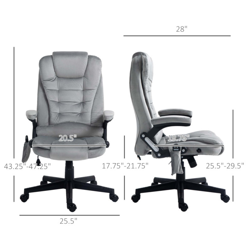 Chaise de bureau Milenja, Light Grey Microfiber