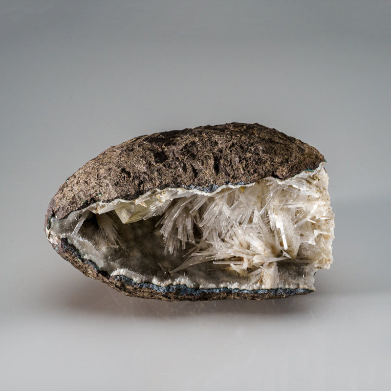 Mesolite with Calcite Geode from Pune District, Maharashtra, India (2.2 Lbs)