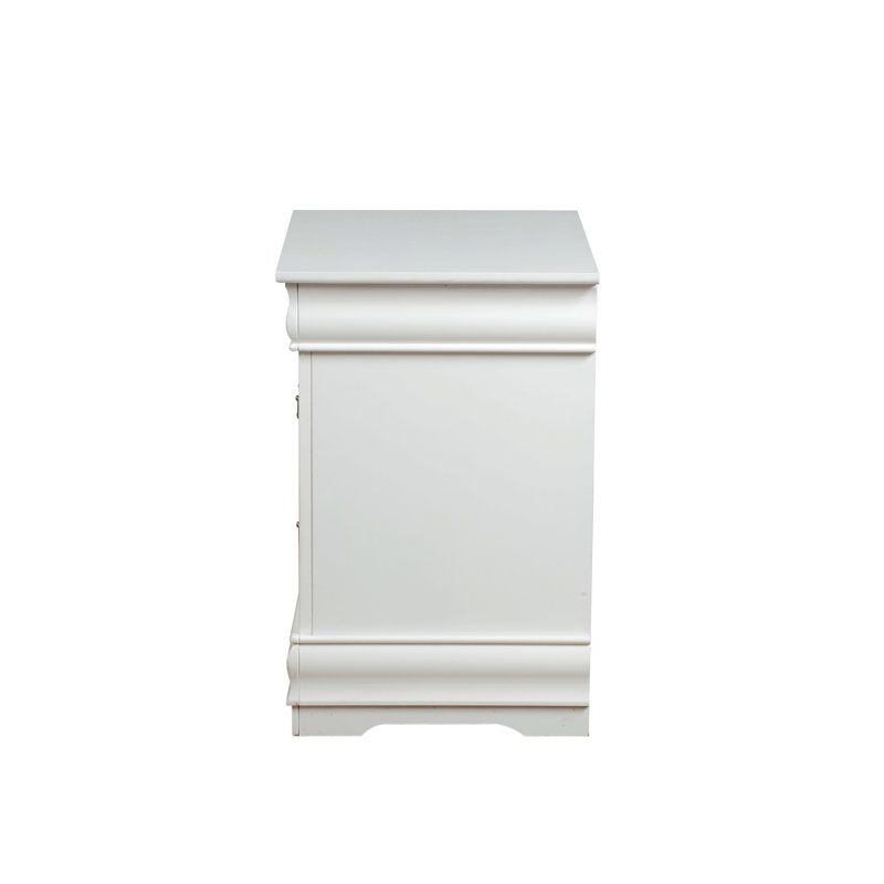 Nanhey Wooden Nightstand, Smoke Gray