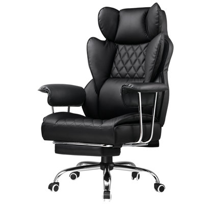 Inbox Zero Adjustable Reclining Ergonomic Faux Leather Swiveling PC & Racing Game Chair