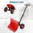 Heavy Duty Snow Shovel with Wheels,Steel Dual Handle Push Snow Pusher Shovel for Driveway Snow Removal, 5-Position Angle & Height Adjustable Handle, Sidewalk Yard Snow Plow-121598833-121598832