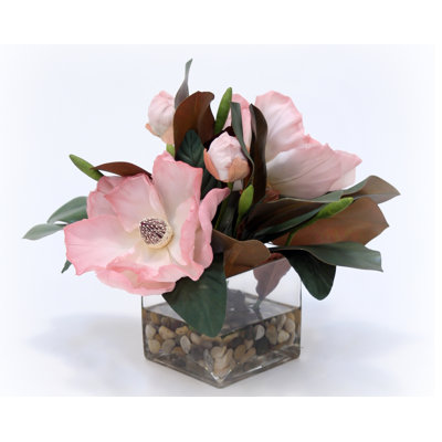 Glass Magnolia Arrangement in Vase