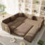 Canapé-lit en L avec lit escamotable, canapé-lit convertible surdimensionné avec poche latérale et port USB, canapé modulaire rembourré en peluche-1240027104