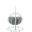 Chaise suspendue Simona en tissu vert et osier blanc-78619576-78619577