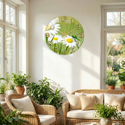 Horloge murale florale