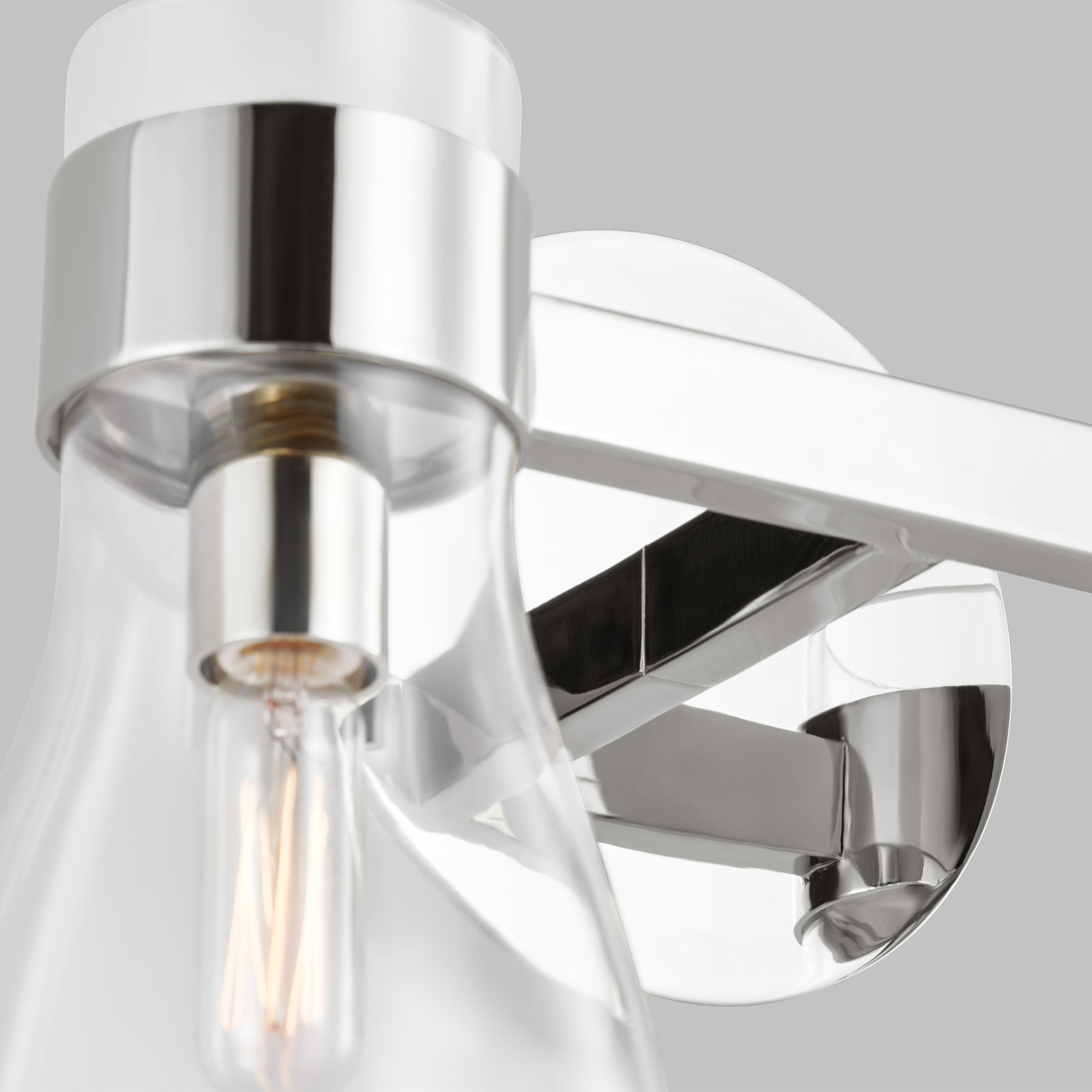 Dimmable Vanity Light, Clear, Polished Nickel, 2