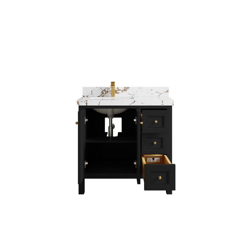 Nashville X P 22 po De salle de bain Quartz, Noir, Or brossé, Brun Viola
