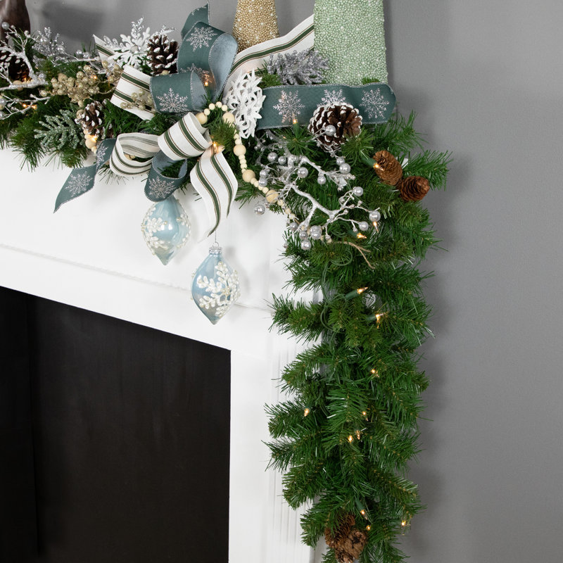 Pre-Lit Dakota Red Pine Artificial Christmas Garland, 12" H x 12" W x 108" D, 240, Dura
