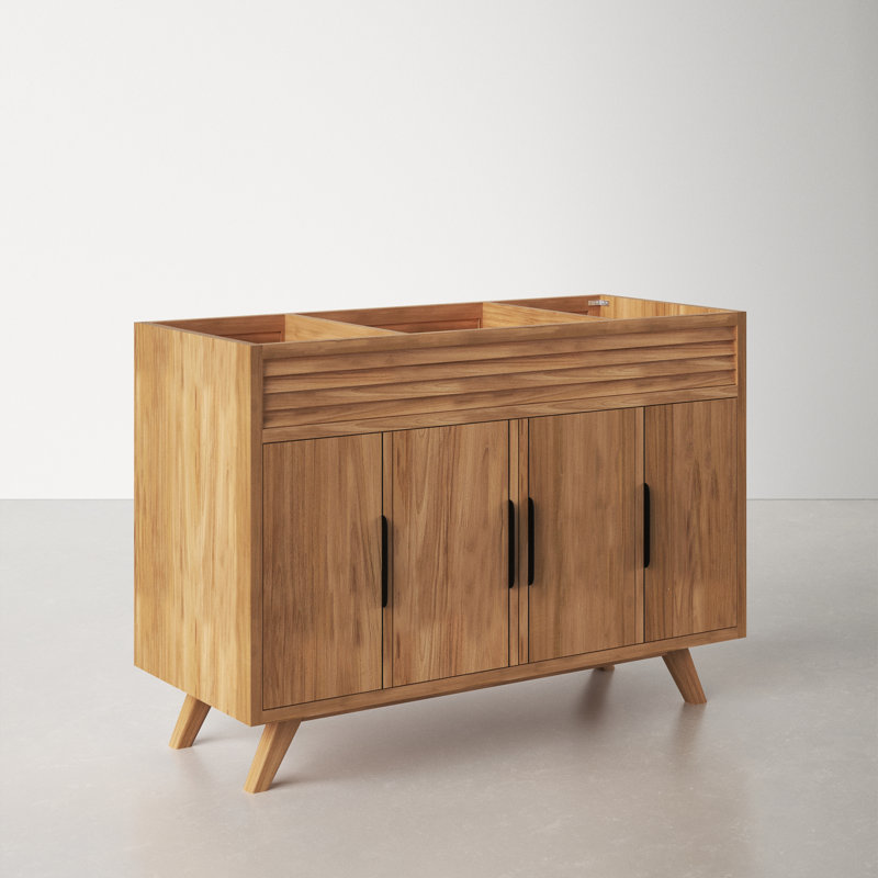 Hoult 48'' Single Bathroom Vanity Base Only, Natural Teak