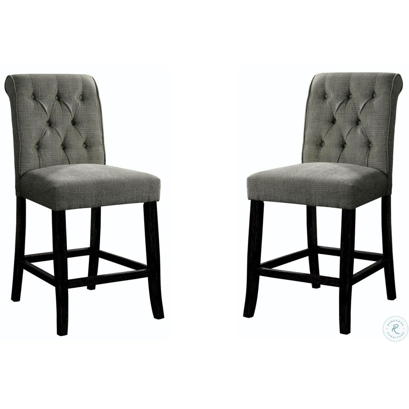 Ausencio Upholstered Counter Stool, Gray