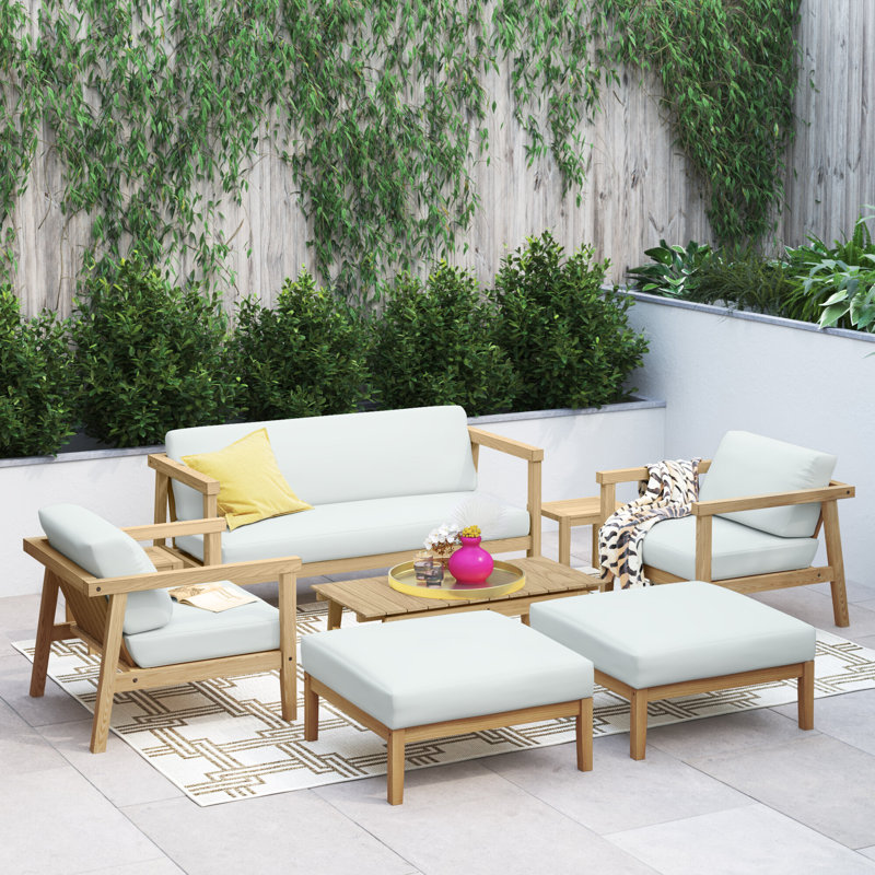 Modway Bayport 8 Piece Outdoor Patio Teak Set