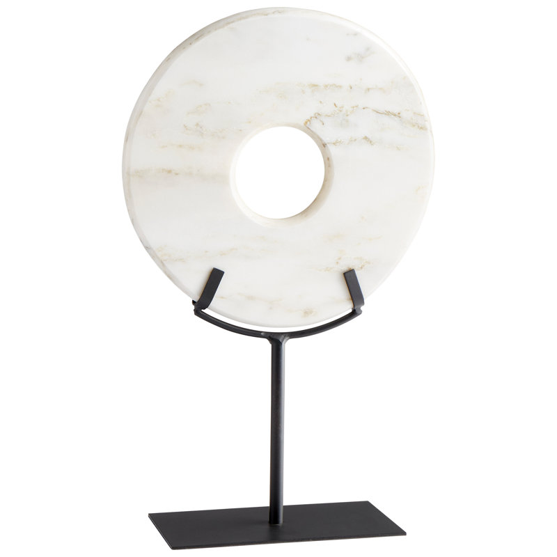 Disk On Stand Abstract Figurines & Sculptures, 17.25" H x 10.5" W x 4.25" D