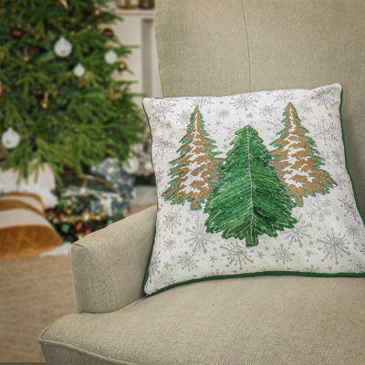 Embroidered Cotton Throw Pillow