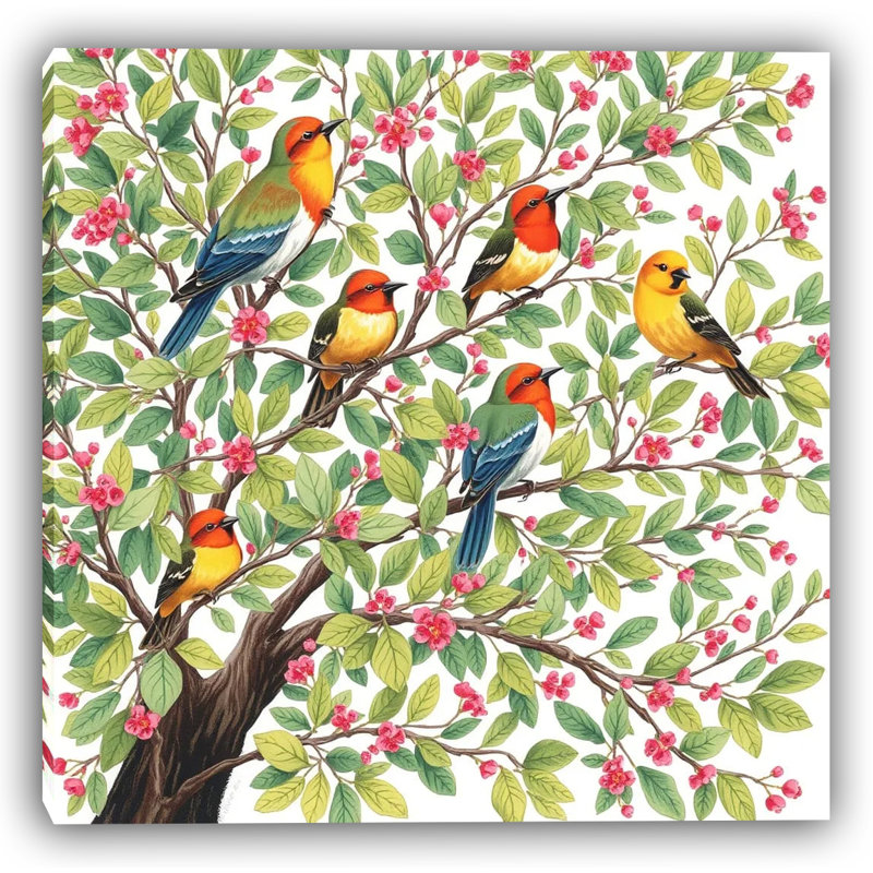 «Spring Chorus Blossom Birds», art mural