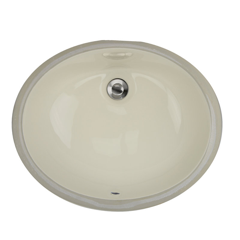 Nantucket Sinks Great Point 15.87'' Vitreous China Oval Bathroom Sink with Overflow, Biscuit
