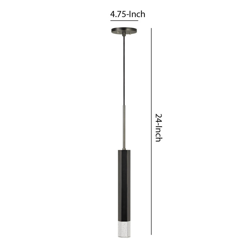 Tonio 1 - Light LED Single Pendant, Black