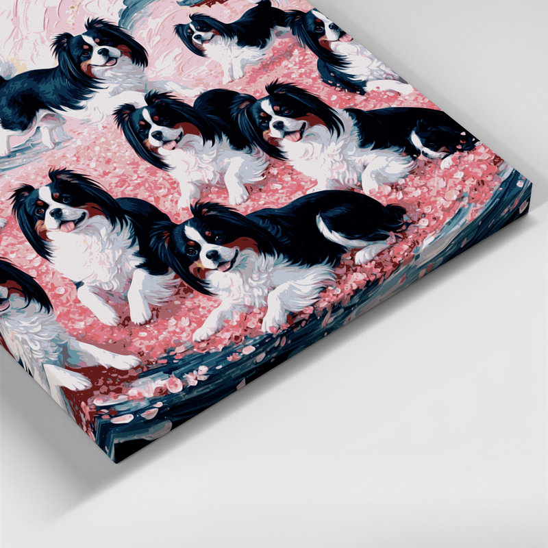 «Dogs Japanese Chin Beige», art mural sur toile, H 12 po x l 12 po