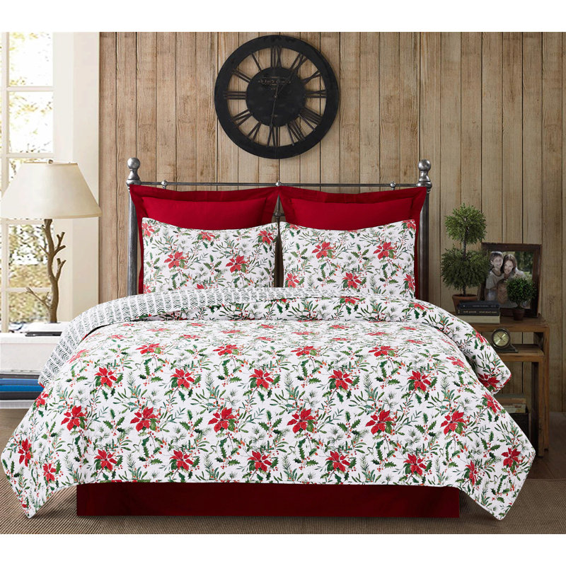 Ensemble de courtepointe Silvia Poinsettia