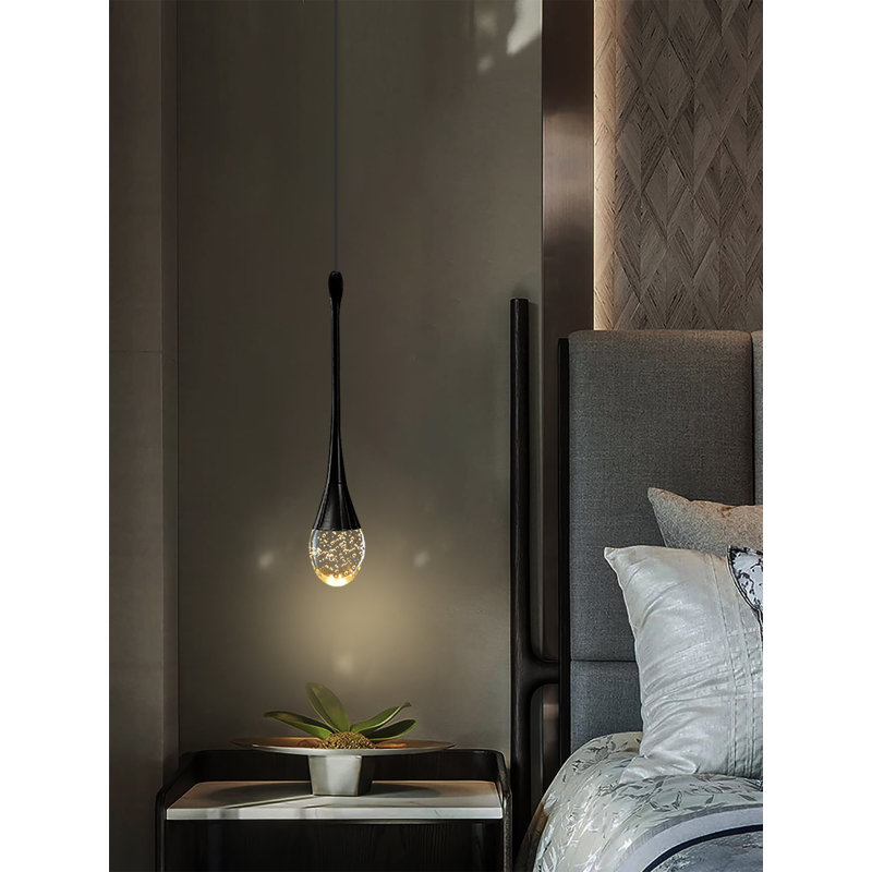 1 - Light Stainless Steel LED Crystal Pendant
