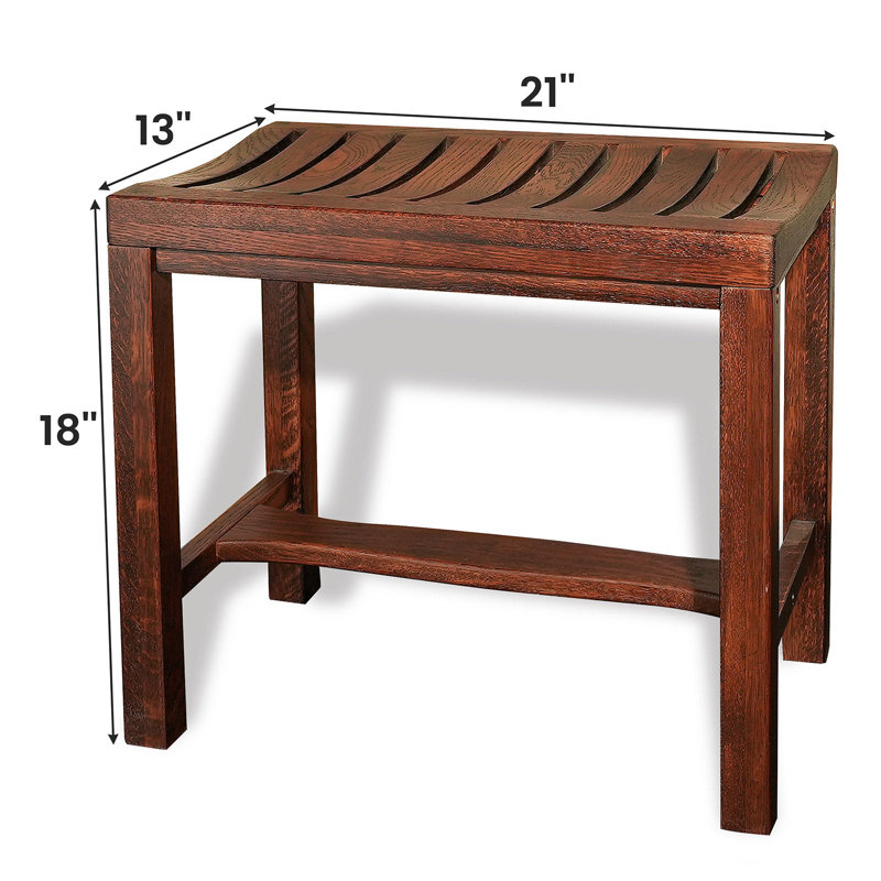 Banc de douche en bois massif 21 po Briniyah