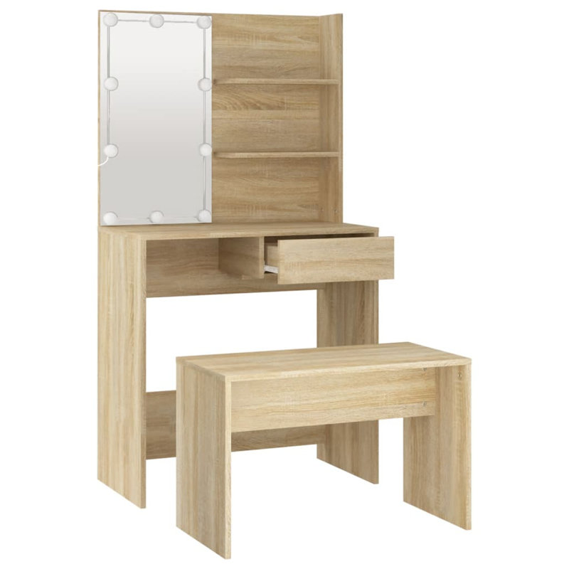 Itamar Dressing Table with Mirror, Oak