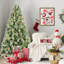 Arbre de Noël 6 pi avec 300 lumières DEL blanc chaud, 988 pointes en PVC et aiguilles dures, 66 pommes de pin, conception à branches articulées, support en métal robuste-1717248084-1717248087