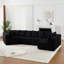 Très grand canapé modulaire à assise profonde en L avec fauteuil inclinable et coussins, aucun assemblage requis.-1261333527