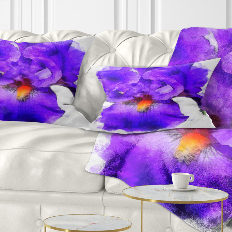 Coussin décoratif à imprimé floral Blue Iris