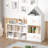 Versatile Children's Bookshelf with House-Shaped Design, Multi-Functional Storage for Books and Toys-528956517