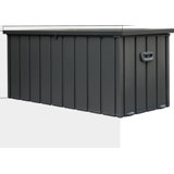 Yesurprise 29.57'' W 150 Gallons Water Resistant Metal Lockable Deck Box with Wheels in Black