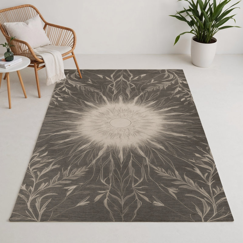 Tapis intérieur et extérieur gris Nature, Rectangle 5 pi x 7 pi