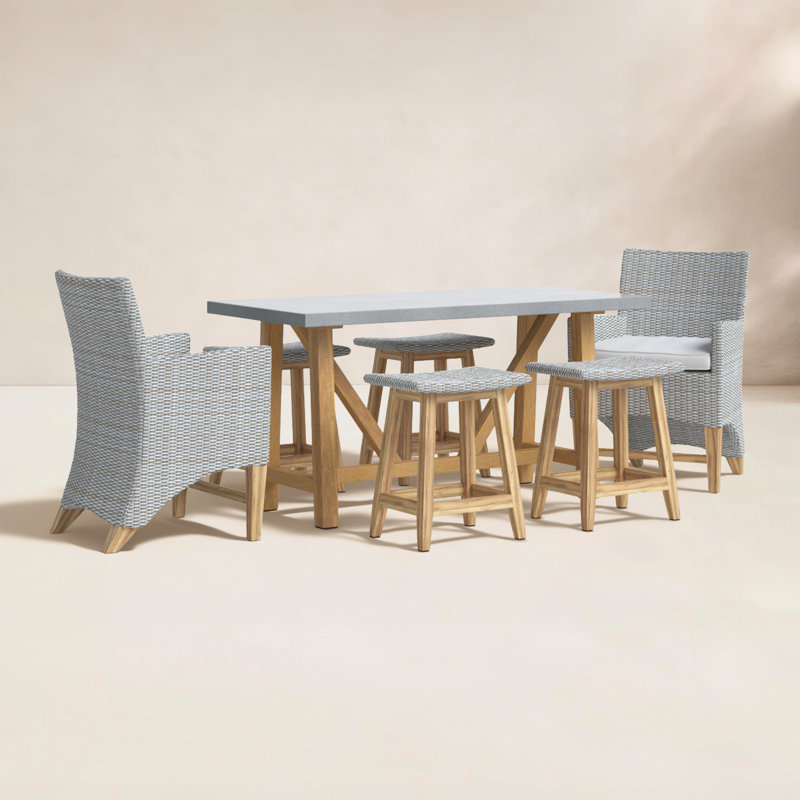 Nicole 6 - Person 70" Long Dining Set with Cushions