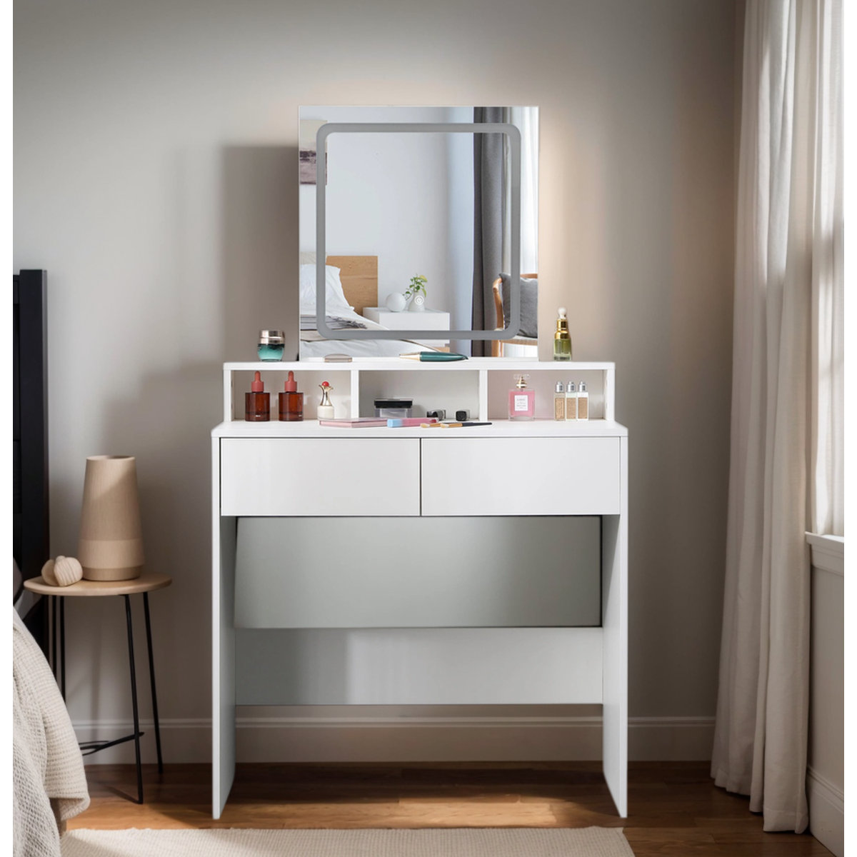 17 Stories Dressing Table with 3 Mode Light Mirror & Reviews | Wayfair ...