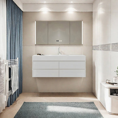 Cream Style Smart Bathroom Cabinet