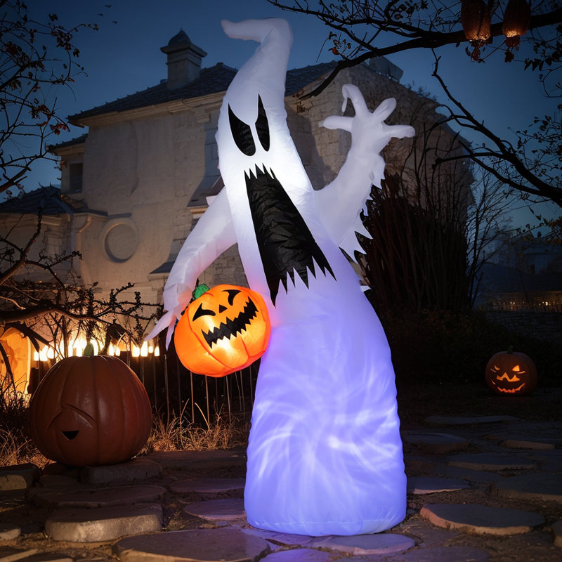 Citrouilles décoratives gonflables d'extérieur 5,9 "d'Halloween avec lumières DEL