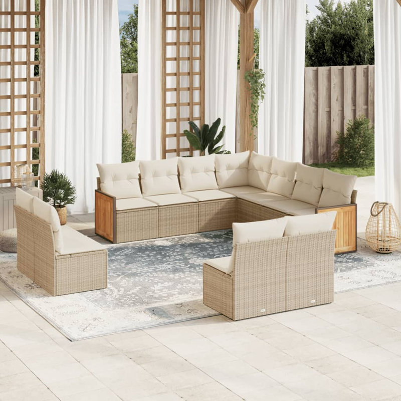 Ensemble de canapé de jardin Vidaxl beige