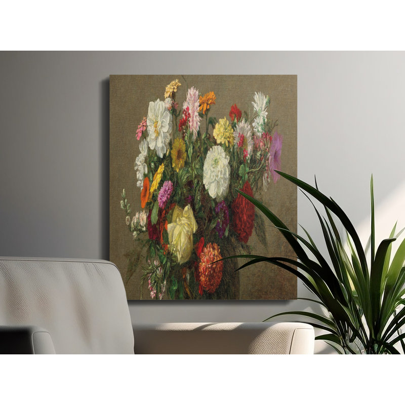 Lark Manor Floral Still Life Canvas Wall Art, Vintage Flower Bouquet ...