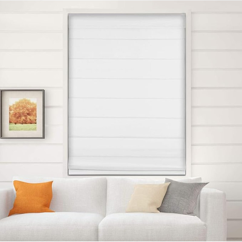 Blackout Roman Shade, White, 30.5"W x 60"L