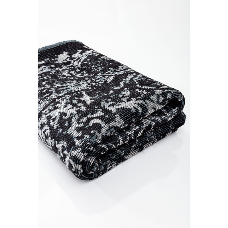 Rapture Black/Gray Oriental Luxury Area Rug, Rectangle 7'10" x 9'10"