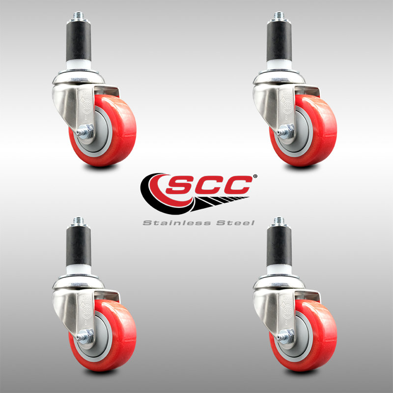 Polyurethane Casters, Red