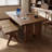 Nut-brown Rectangular Solid Wood Dining table-1916462738