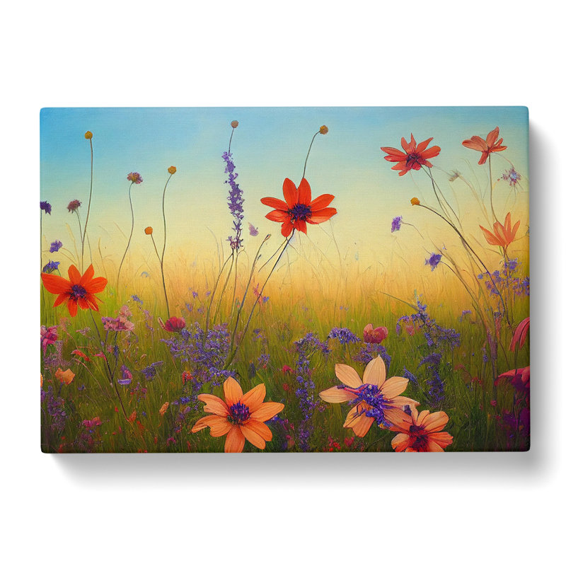 Mind Blowing Wildflowers Floral - Wrapped Canvas, 40cm H x 60cm W x 3cm D