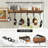 industrial style ceiling/wall mounted pot rack with hooks for kitchen storage, space saving, practical and beautiful.-197120553-197120558