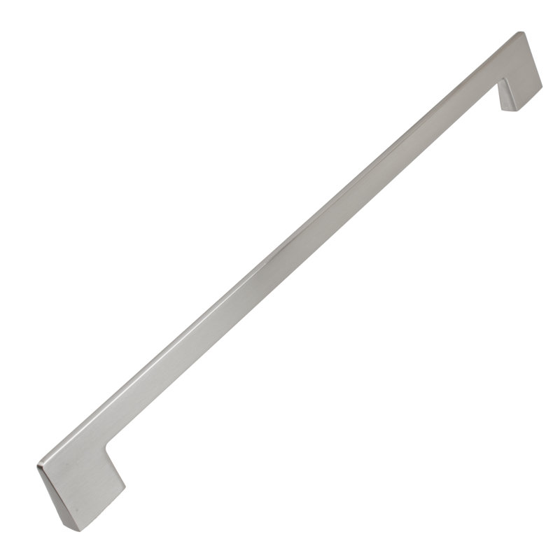 Poignée de meuble centrale 11 3/8" à glissières minces, Nickel satiné
