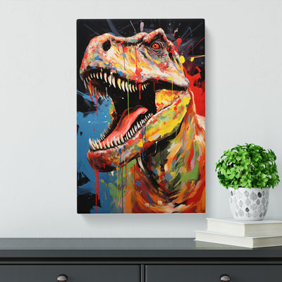 Tyrannosaurus Rex Dadaism - Wrapped Canvas
